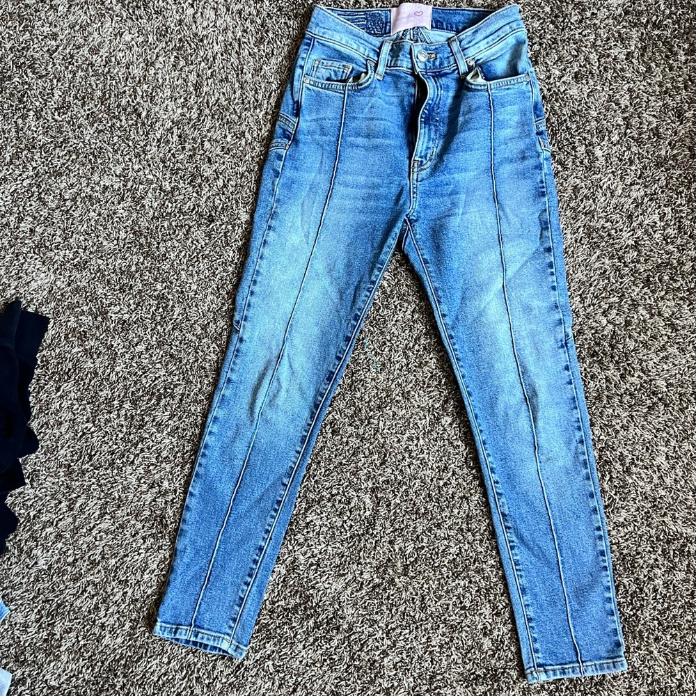 REVICE High Waisted Blue Skinny Jeans
